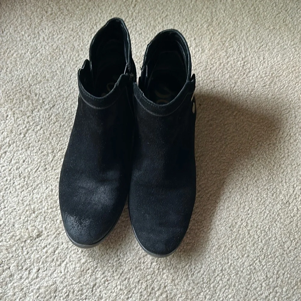 SAME EDELMAN BLK SUEDE ANKLE BOOTIE SZ 9